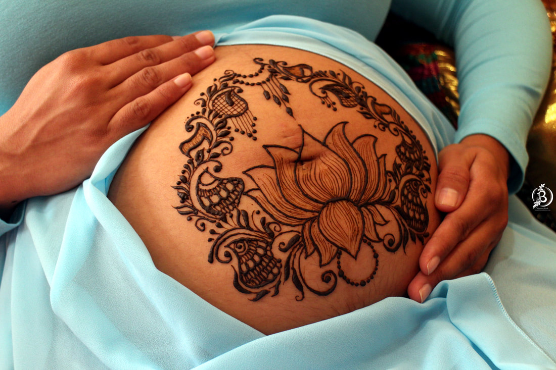 Pregnant Bellies Decorated with Mehndi